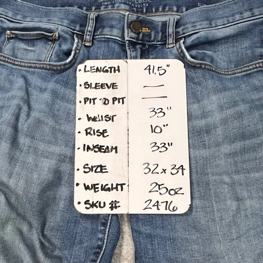 Banana Republic Luxe Traveler Slim Fit Jeans Blue 32x34 Mens Lyocell Stretch
